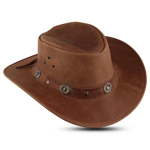 Handmade Leather Cowboy Hat: Unisex Western Outback Style