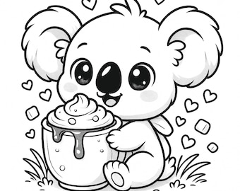 10 Cute Animal Coloring Pages for Kids – Kawaii Baby Animals Printable Activity – Fun & Easy Digital Coloring Book – Instant Download PDF