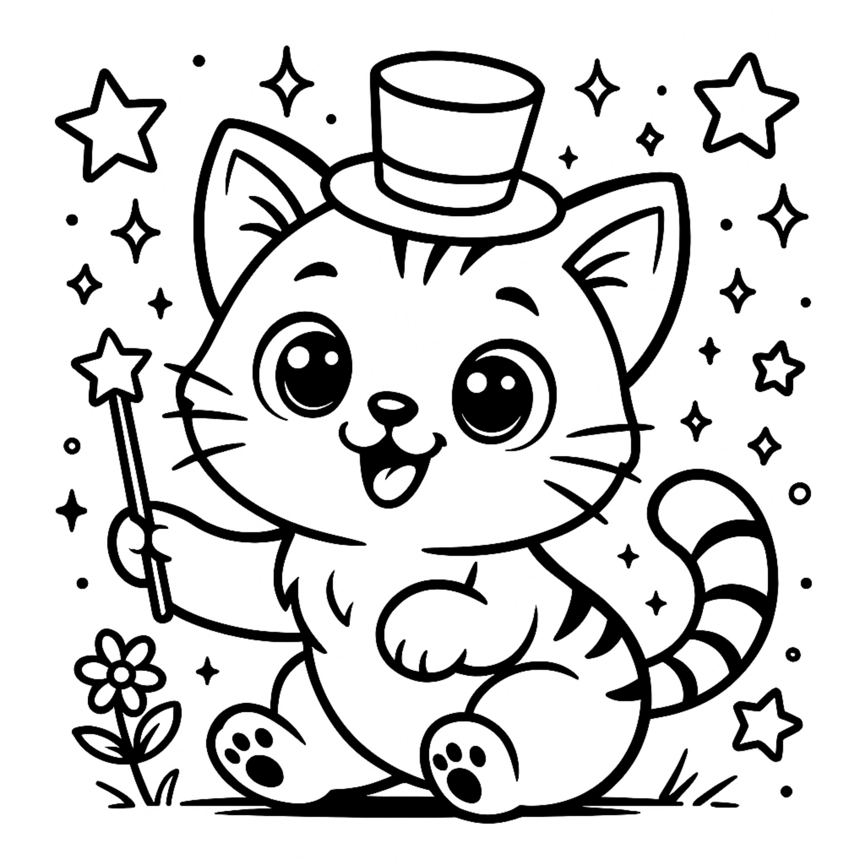 Cute Cat Coloring Pages for Kids - 10 Kitten Coloring Book - 10 Printable  Cute Kitten – Relaxing Kawaii - Cat Activity Sheets, Bold and Easy - Etsy, image size:3000x3000
