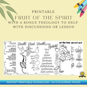 Fruit of the Spirit Bundle | Christian Bible Learning & Colouring for Kids | Printable PDF (19 pages)