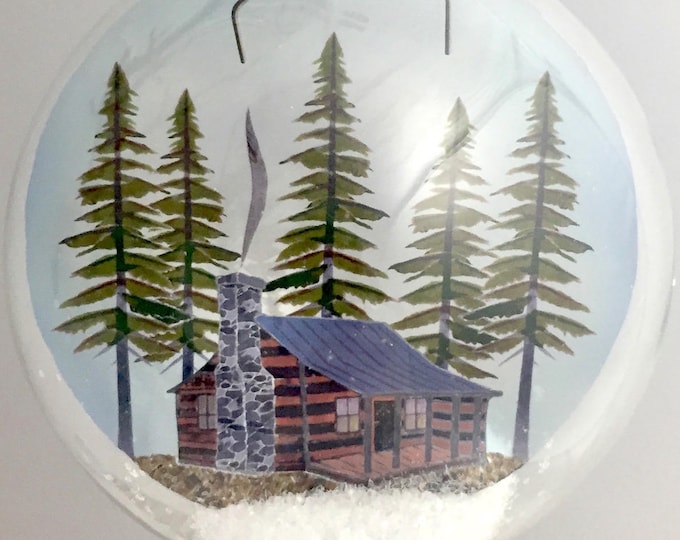 Little Cabin Christmas Holiday Ornament