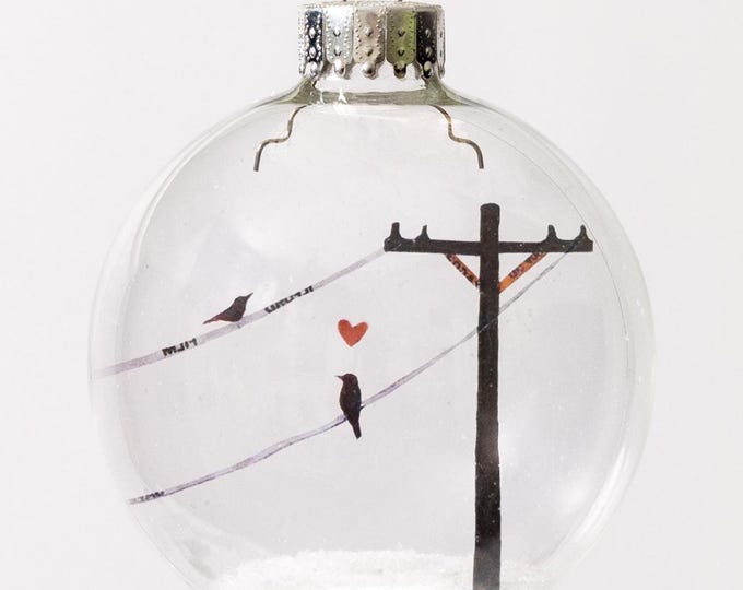 Bird In Love Christmas Holiday Ornament
