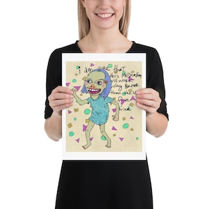 Mis antidepresivos están funcionando de maravilla – Impresión artística divertida sobre salud mental / Vibras de dibujos animados surrealistas