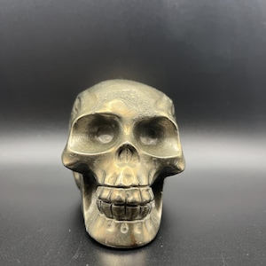 Pyrite Crystal Skull Carving: Protection & Abundance, 2.58-inch