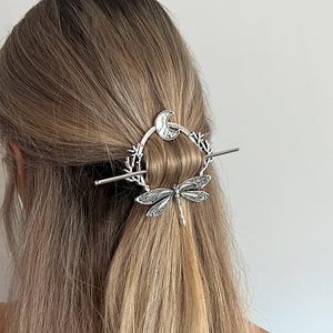 FRCOLOR Fermagli Capelli Donna Metallo Vintage 2.8X7 Pollici Clip Celtico Stile Retrò Accessori Capelli Per Feste Casual Cosplay - Foto 5