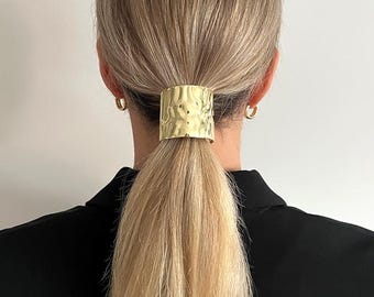 Ponytail Hair Cuff Hook, Metal Ponytail Cover, Silver Hair Cuff, Gold Hair Pin, Boho Hair Accessories, Wedding Hair Cuff, Gift For Her