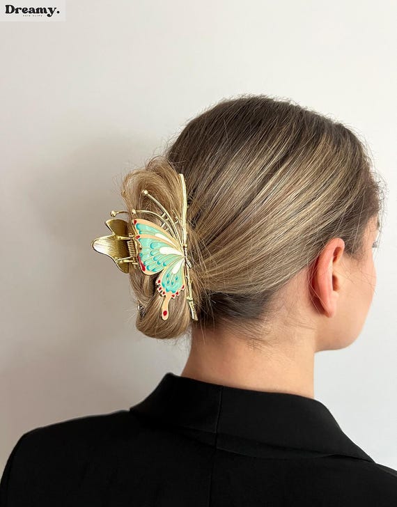 Butterfly Hair Clip, Colorful Metal Hair Claw, Bug Boho Hair Accessories, Gold Girlish Hair Clamp, Fairy Hair Clip, Perfect Gift For Her