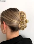 Wavy Hair Clip, Large Metal Hair Claw Clip, Gold Silver Hair Clip, Geometric Hair Clamp, Elegant Minimalist Hair Accessories, Gift For Her product logo