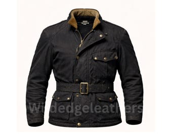 Vintage 1960s Swedish Motorcycle Jacket Black Cotton Retro Biker Jacket