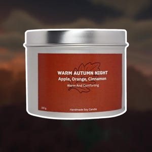Warm Autumn Night | Fall Candle | Handmade Scented Soy Candle |  Seasonal Candle | Mood Candle