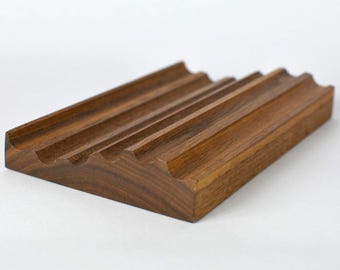 Modular Wooden Pencil Tray: Wave Design Desk Organizer