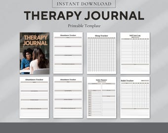Therapy Journal Printable | Mental Health Workbook | Self-Reflection Planner | Therapy Companion | Counseling Journal | Mindfulness Journal