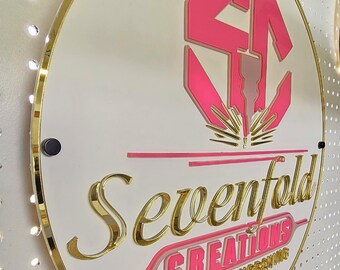 Custom 3D Acrylic Business Logo Sign: Reception, Salon, Studio