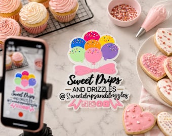 Custom Social Media Sign for Bakers | Acrylic Content Creator Sign | Filming Prop | Custom Business Logo Sign | TikTok Instagram Dispplay