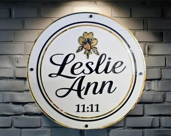 Custom 3D Acrylic Name Sign | Round Wall Decor | Nursery Name Sign | Business Logo Sign | Personalized Acrylic Wall Art