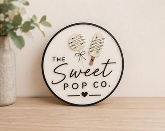 Custom Round Acrylic Business Sign | 3D Layered Logo Sign | Custom Business Logo | Small Business Branding | Office Wall Decor