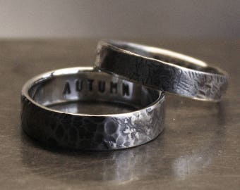 Set of two rings. The WHATEVER rings. Philosophy, history, art in one of a kind rustic distress design. Custom message inside.