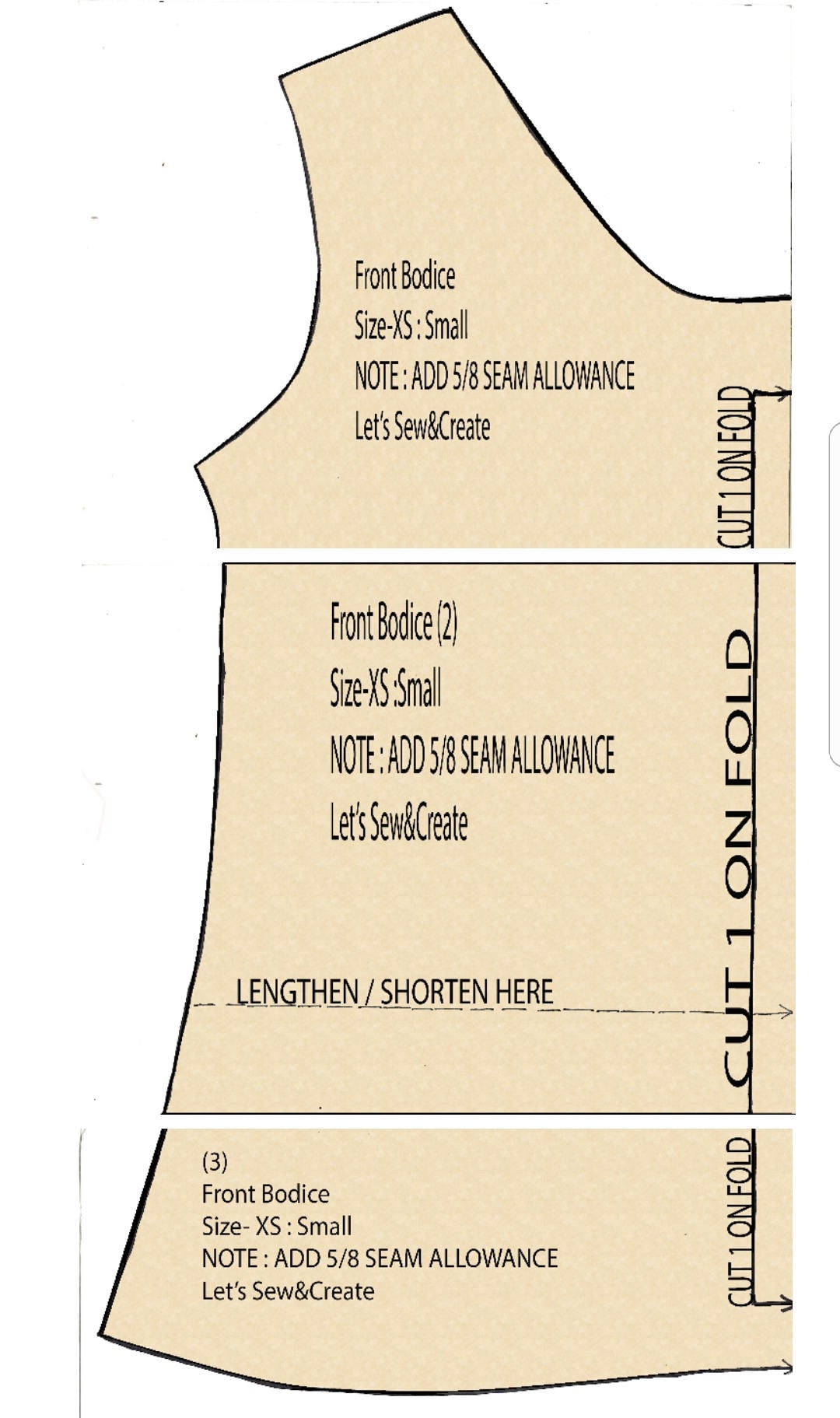 Front Basic Bodice - Sewing Pattern - Etsy