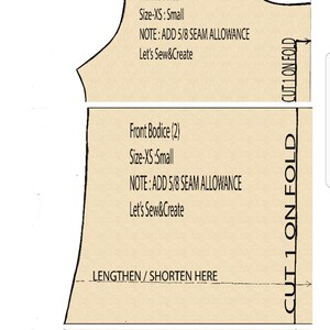 Front Basic Bodice - Sewing Pattern