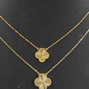 18 karat Real Gold, Clover Bracelet Gift,  her mom, Anniversary, Birthday, Wedding, 18k Guilloche Clover Necklace, 5 Clover Design 750 gold