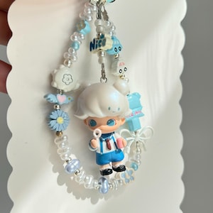 Handmade Special Popmart Popbean Charms, Pucky,Dimoo,Dora,Rayan, hellokitty,Cooper, kawaii phone charm, cute keychain, special bag charms