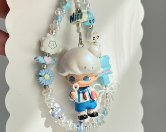 Handmade Special Popmart Popbean Charms, Pucky,Dimoo,Dora,Rayan, hellokitty,Cooper, kawaii phone charm, cute keychain, special bag charms