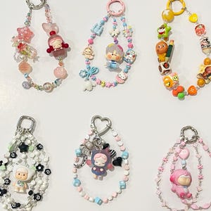 Handmade Popbean Phone Charm: Skullpanda, Amaryllis, Twinkle Twinkle