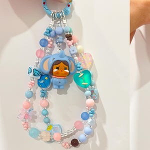 Handmade Beaded Popmart Phone Charm: Skullpanda, Crybaby, Dimoo