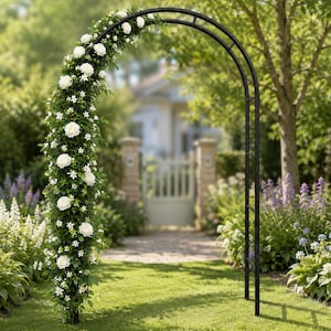 Heavy Duty Metal Garden Arch Trellis – Climbing Plant Arbor, Wedding Support Frame