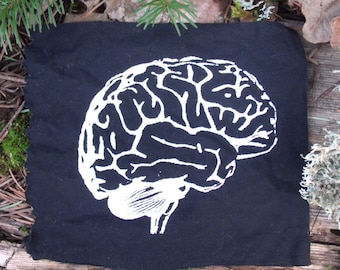 Brains Patch - punk patch, science, geekery, anatomy, brain, nerd, punk patches, zombie, apocalypse, intelligent, goth, smarts, geek, smart