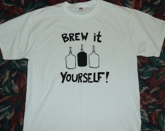 XL shirt piwo-brew to sam, bardzo duży, czarny biały, piwo, chmiel, mikronapar, DIY, Tshirt, homebrew, piwo Gąsiory, zrób to sam, ale