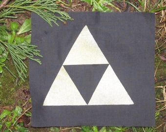 Zelda Triforce, Gold on Black, Zelda Patch, punk patch, gamer, retro, Link, Nintendo, Legend of Zelda, Geek, Geekery, Power, Wisdom, Courage