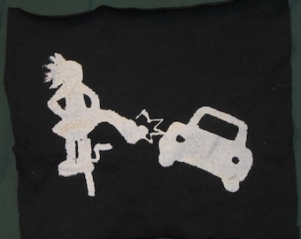 Patch - Bike Kicks Car Patch - Choose Color - Bike Patch, Punk Patch, two wheels, cycle power, bicycle patches, riot grrrl, feminist patch