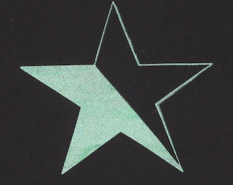 Green Anarchy Patch Star - Verde en lienzo negro, parche de espalda grande - parche de anarquía bolsa punk parches anarquistas radical brillante