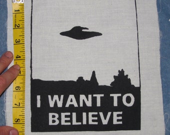 Je veux à croire - X-files Patch, grand retour Patch - noir naturel blanc toile - veux xfiles x-files alien ufo vaisseau spatial crois que Belive