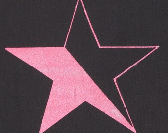 Queer Anarchy Star Patch - Rosa en Lienzo Negro, Parche de Espalda Grande - bolso anarquía parche punk parches anarquista radical brillante