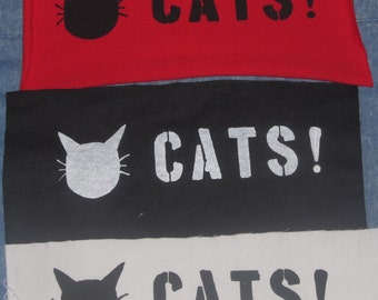 Cat patch-koty Sillhouette-wybierz czerwony, czarny, biały-punk patch, punk patche, szablon, Cat Patches, kotek, kotek, kotów, kotek