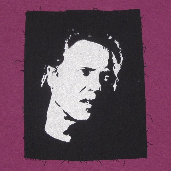 Christopher Walken patch - White on Black Canvas - sillhouette actor movie tv film awesome weird punk patch