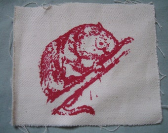 Red Tree vole, czerwony na białym płótnie-patch zwierząt, leśnych gryzoni punk, Earth pierwszy!, plamistego Sowa żywności, Ancient lasów stare drzewa wzrostu drzewa