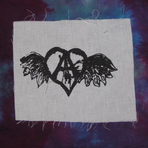 flying forest defender anarchy heart choose color, green OR black tree, punk patch, anarchy patches, original art image 1