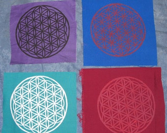 Flower of Life Backpatch - wähle die Farbe - Großer Punk Aufnäher - okkulte Aufnäher, Sacred Geometry, Seed of Life