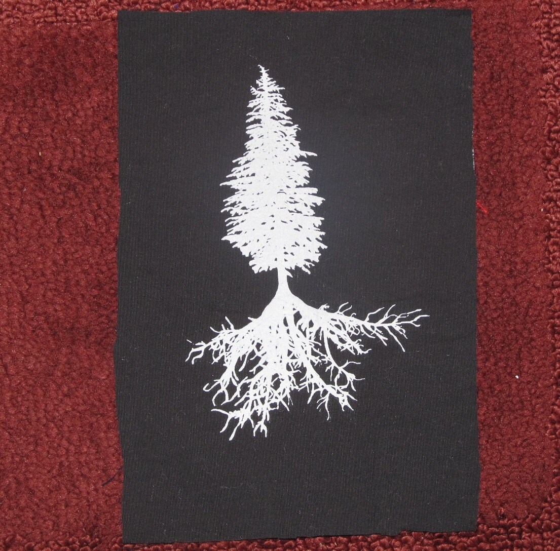 Tree Punk Patch Tree Patch - Conifer & Tree Roots, Choose Black White Green - Western ...