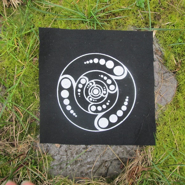 Geometric Orbital Patch  Black - sacred geometry, punk patches, magic, crop circle patch, awesome, planets orbs orbit, occult patch, hippie