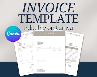 Editable Invoice Template: Minimalist Design for Canva (Digital Download)