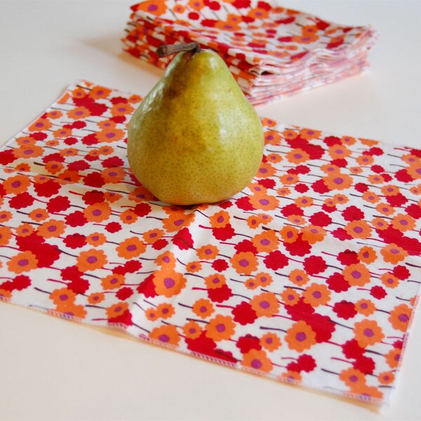 Set of 8 Organic Cotton Napkins.  Free Shipping in the US.