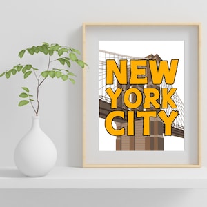 Brooklyn Bridge NYC Art Print: Urban Architecture Poster (Digital Download)