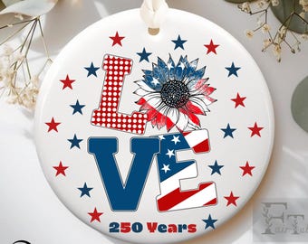 Patriotic Freedom Ornament 2025, American Flag - Memorial - Military Tribute Christmas Decor