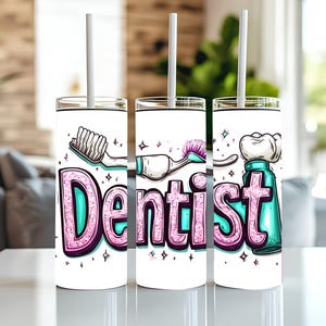 Dental Hygienist Tumbler – 20oz Custom Drinkware, 20oz Tumbler for Dental Professionals, Tooth-Themed 20oz Tumbler – Perfect Dental Gift