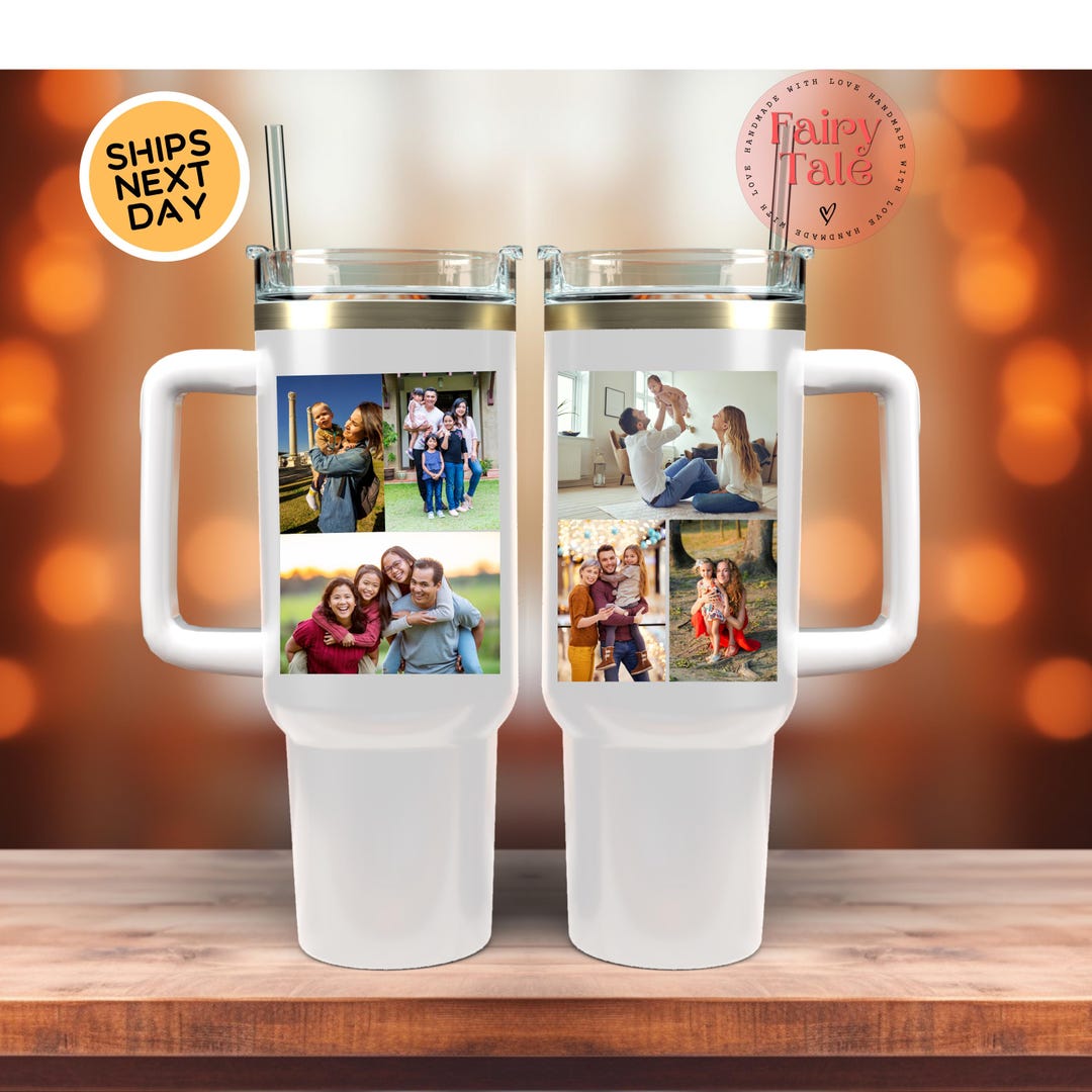 Custom Family Photo Tumbler – Personalized Stainless Steel 40oz - Etsy