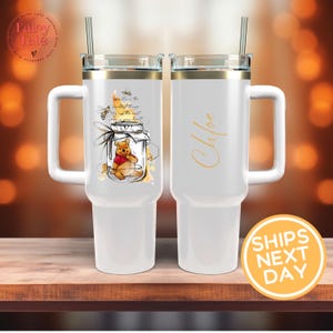 Custom Winnie  40oz Tumbler – Cute Bear Cup – Gift for Disney Fans & Kids, Winnie Cup – Cute Kids Gift